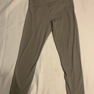 Acx Active Ribbed High-Waist Leggings in Olive Gray